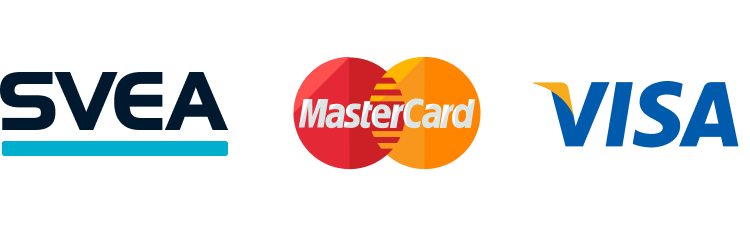Vi erbjuder trygga betalningsalternativ som Svea, MasterCard och VISA